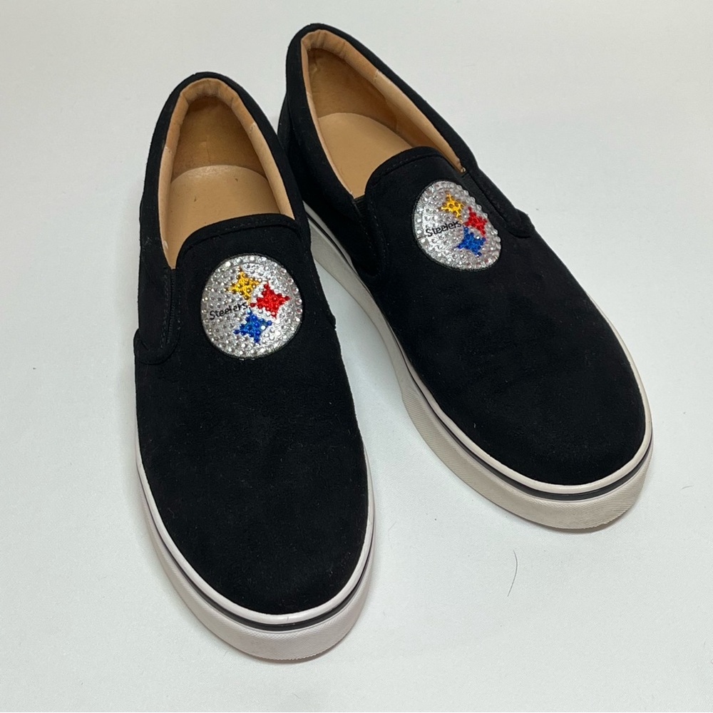 NFL BLACK AND WHITE STEELERS FLATS SIZE 8W